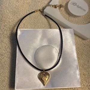 Brighton leather heart necklace